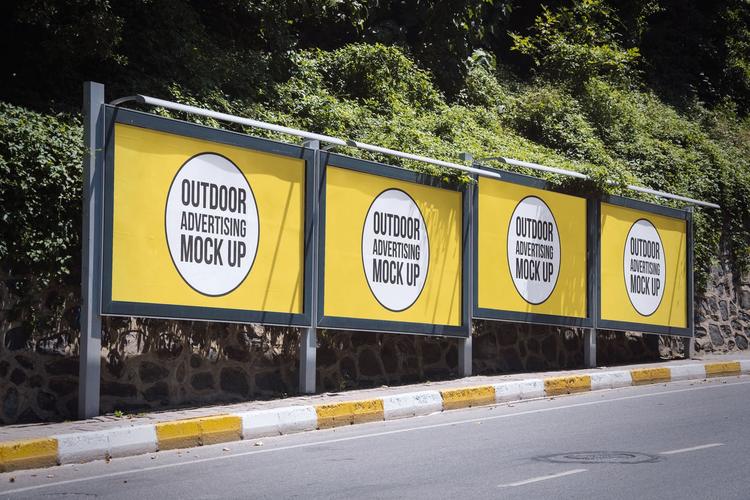 户外公路广告牌广告效果图样机素材设计模板素材#5 outdoor billboard